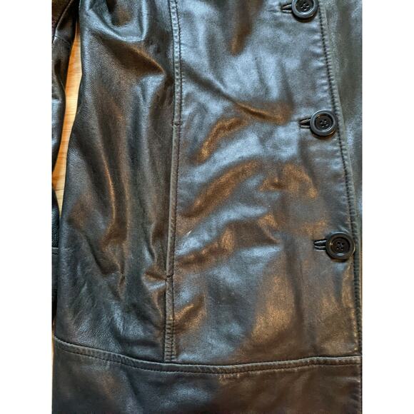 Womens Pelle Studio Genuine Leather Jacket Size XL Black Logo - Picture 5 of 12